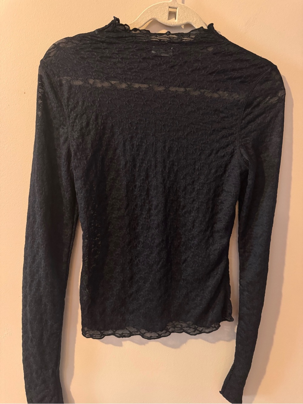 NWOT Intimately by Free People From the Start Black Sheer Lace Mockneck - size s - Picture 3 of 7